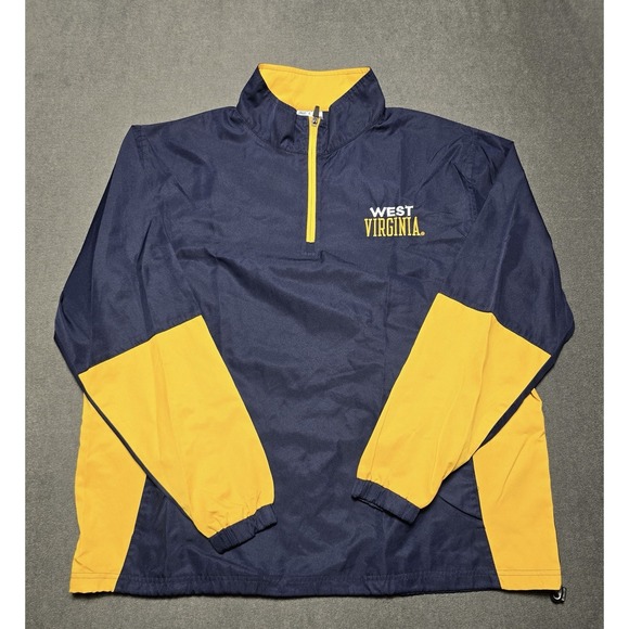 Knights Apparel Other - West Virginia Mountaineers Jacket Mens‎ Large Pull Over Windbreaker 1/4 Zip